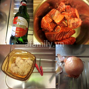 Nguyên liệu làm bắp bò nấu bia